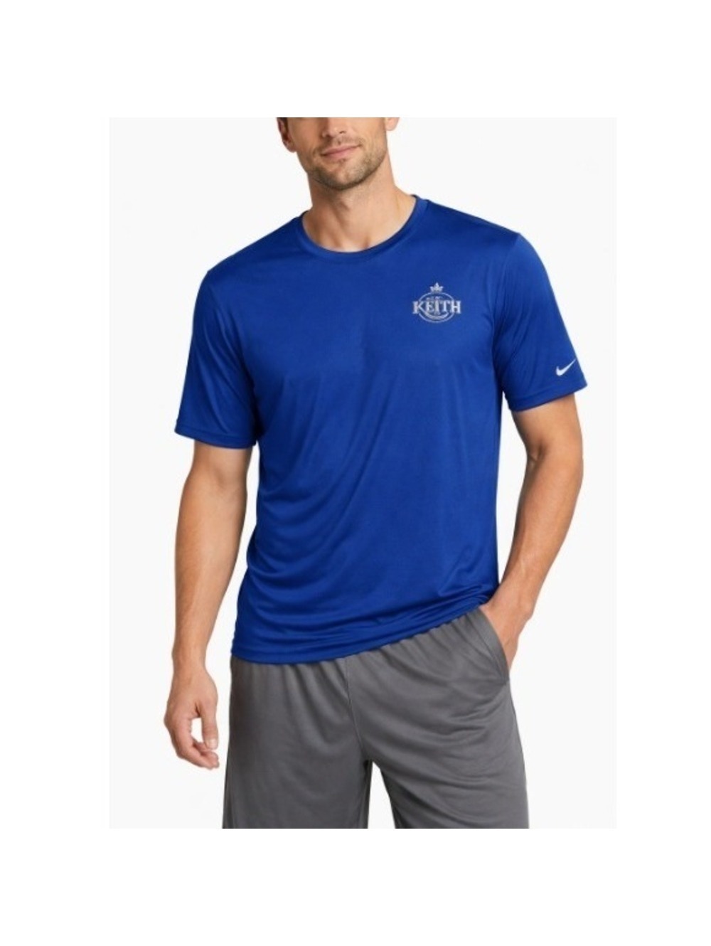 Nike Men's Blue Ben Keith Embroidered Logo Short Sleeve Crew Neck Tee Size XL